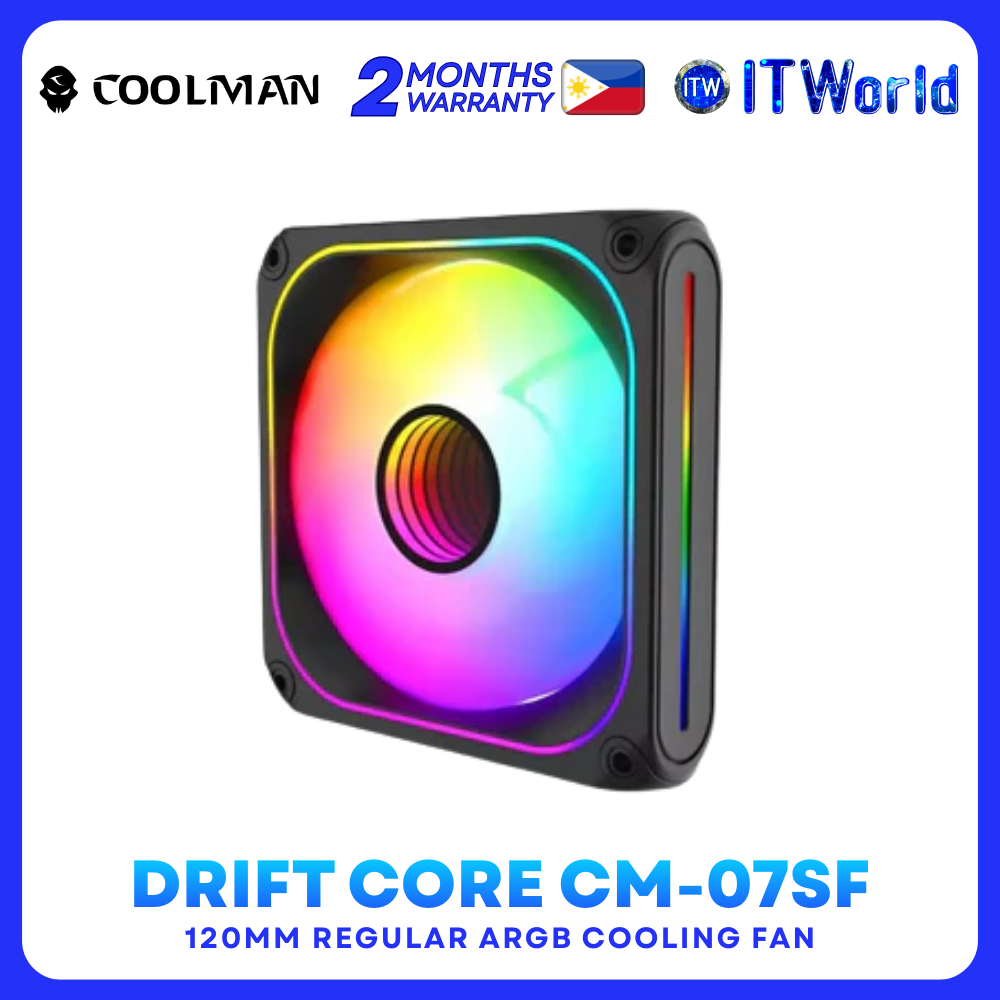 Coolman CM-07SF Drift Core - 120mm ARGB Cooling Fan | 62.8 CFM PWM | IT ...